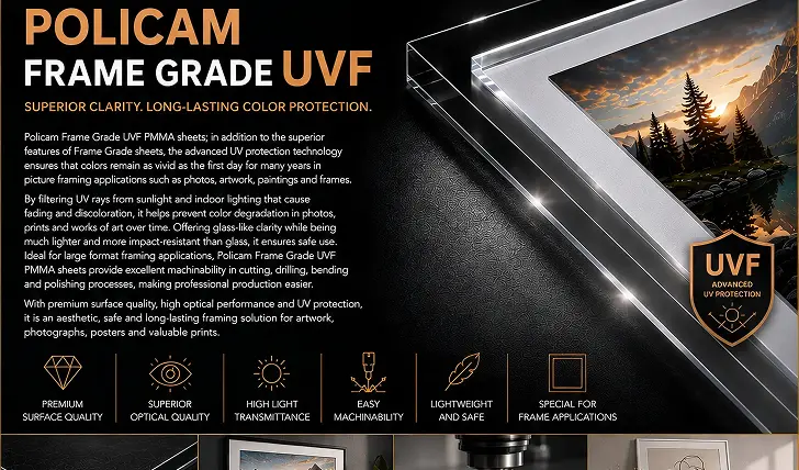 
Frame Grade UV Filtreli (UVF) PMMA Levhalar